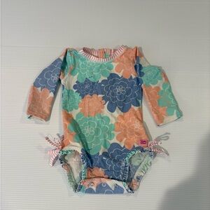 Rufflebutts long sleeve-swimsuit girls 12-18 month floral spf protection 1piece